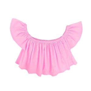 Sets Nieuwe Mode Kinderen Meisjes Kleding Off shoulder Crop Tops Roze Gat Denim Shorts Jean Peuter Kinderkleding MCC