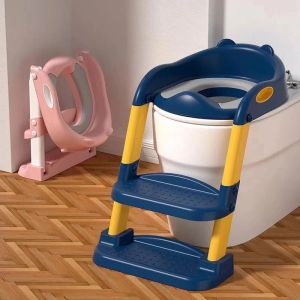 Stelt een nieuwe zindelijkheidstrainingsstoel met stiefkrukladder vouwtoiletstoel rugleuning trainingsstoel voor babykinderen draagbare kinderpot