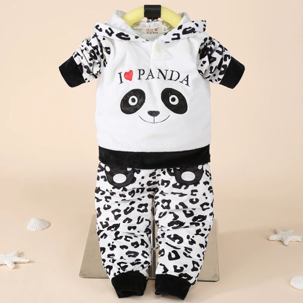 Sets Recién nacidos Bebé Biños ropa Autumn Invierno Baby Baby Babys Capacilización Panda Panda+traje de vestuario de pantalón traje de pista para bebés