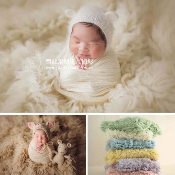 Définit la photographie nouveau-née fond Flokati 150x90cm couverture de laine grecque bouclée