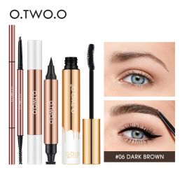 SETS O.TWO.O 3PCS Eyes Kit de maquillage Mascara noir Ultrafine Eyeliner Eyeliner Eyeliner Imperproof Longlasting Full Cosmetics Set