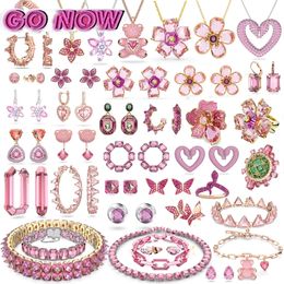 Conjuntos originales 2023, nuevo y exquisito collar, joyería, serie rosa, forma geométrica para mujer, regalo de fiesta de aniversario de cumpleaños con logotipo