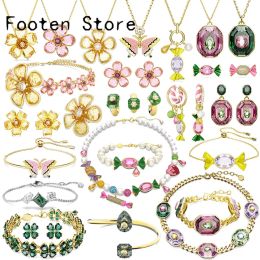 Ensemble original Flore 2024 Nouveaux beaux-bijoux en jeu Chroma Colliers Colliers Boucles Bracelet Rings pour le cadeau romantique pour femmes avec logo