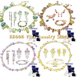 Ensembles de bijoux en cristal tendance GEMA 2023 pour femmes, boucles d'oreilles de luxe, bonbons, Bracelet, collier, bague, cadeau, accessoires de fête