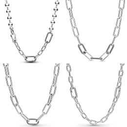 Ensembles Original Me Link perle serpent chaîne motif fermoir circulaire collier pour l'europe 925 en argent Sterling perle charme bijoux à bricoler soi-même