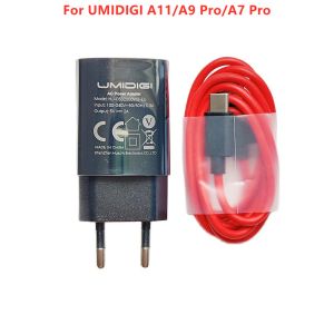 Stelt origineel nieuw voor Umidigi A11/A9 Pro/A7 Pro AC -adapter Fast Charger Travel Charger EU -plugadapter + USB -kabel DC 5V 2A