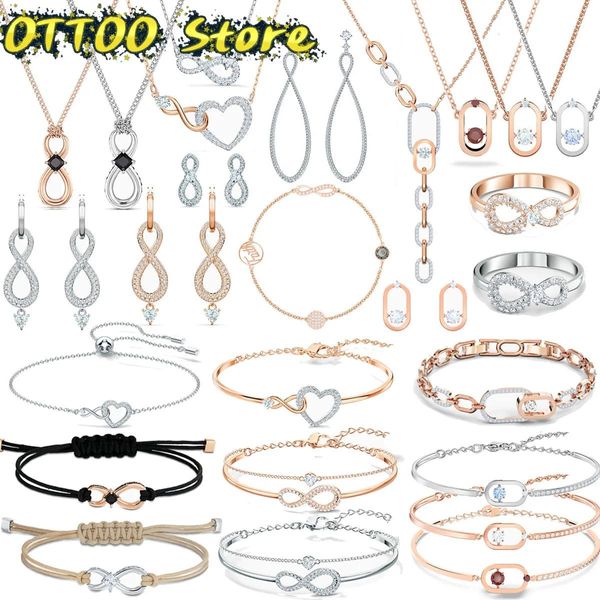 Conjuntos Original Swa Fashion Conjuntos de joyería para mujer Infinity Unlimited Colección Pendientes Collares Pulseras Regalo romántico para mujer