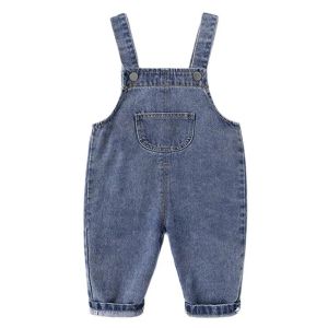 Ensembles en jean pour enfants, barboteuse pour garçons et filles, combinaison en Denim, couleur unie, longue, nouvelle collection printemps-automne 2021