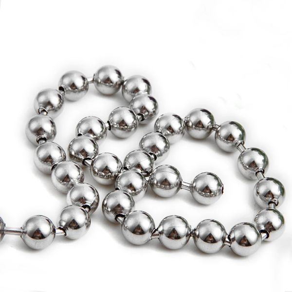 SETS Pareto 25meters Sier Color 8 mm Chaîne de balle de perle en acier inoxydable pour la fabrication de bijoux personnalisés