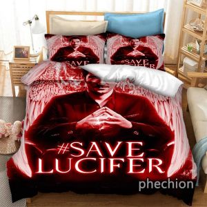 Stelt Phechion Lucifer 3D -print beddengoedset dekbedoverlegt kussencases uit één stuk dekbed beddengoed sets beddenbedden bed K411