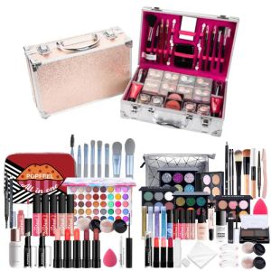 Sets Popfeel 856pcs Make -up set Volledige professionele make -upkit Eyeshadow Blush Foundation Face Powder Makeup Case Koreaanse cosmetica