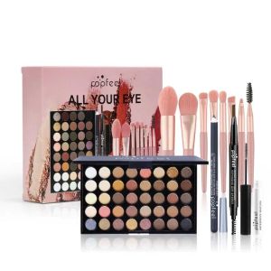 Sets Popfeel Full Eye Makeup Kit vrouwelijke make -up oogschaduw mascara wenkbrauw potlood waterdichte zweetdichte vrouwen cosmetica make -up set