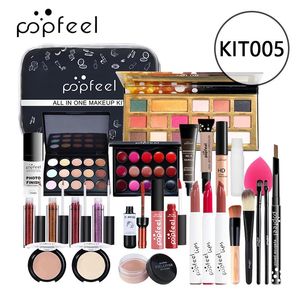 Sets POPFEEL Professionele Make-up Kit Oogschaduw Lippenstift Concealer Mascara Foundation Wenkbrauwpotlood Dames Cosmetische Gift TSLM1