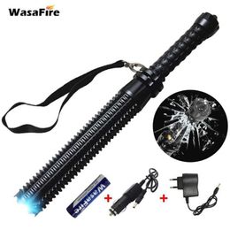 Stelt krachtige zoombare XML Q5 LED Telescopische zelfverdedigingsstick Tactical Baton -oplaadbare flash Torch 186502478293P