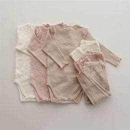 Sets Princess Born Bodysuit Pants Kinderkleding Baby Girl Outfit Infant Clothing voor 02Y 220607