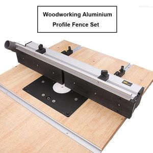 Définit une clôture de profil de travail en aluminium à main professionnel avec des outils de support coulissants pour le routeur de travail du bois scie à table bricolage