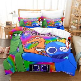 Sets Rainbow Friends Beddengoed Sets 3D Kids Dekbedovertrek Set met Pillowcase Twin Full Queen King Bedhes Bed Linen For Boys Girls