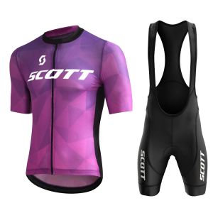 Sets Scott Men's Cycling Clothing Summer Mens Sets 2024 MTB Outfit Set Sportswear shorts uniform jersey broek man man kleding shirt slabbetje