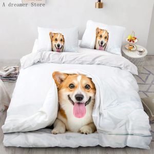 Sets Shiba Inu Dog Bedding Set Animal Dogs Dekd Cover Double King Twin Single Bed Sets For Kids Boys Decor Home Custom Bed Linen