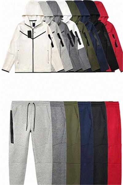 Conjuntos Flaco Chándal hombres diseñador Moda otoño invierno para hombre chándales diseñador sudadera con capucha Pantalones chaqueta Casual Sudadera tecnología polar Conjunto joggers Chaqueta de impresión z6