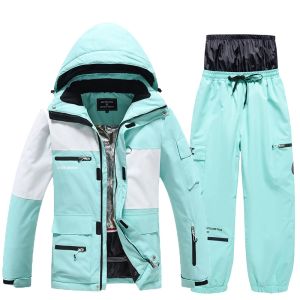 Ensembles de vêtements de neige pour hommes et femmes, pantalons d'hiver imperméables, salopettes de ski et de snowboard, veste et pantalon de vêtements d'hiver