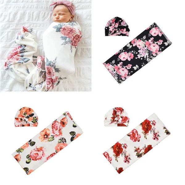 Ensembles d'emmaillotage doux pour bébé avec chapeau, sacs de couchage respirants pour bébé, enveloppe pour nouveau-né, couvertures de réception pour bébé, vêtements de couchage pour nouveau-né