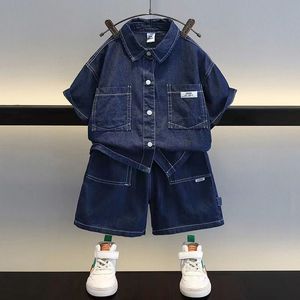 Sets Pakken 2023 Spring Summer Children Deskled Boys Pak Denim Tops Jeans Pants 2pcs Set Infant Casual Outfits Kids Outfit 2 12 jaar 230508