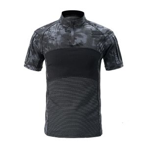 Ensembles / combinaisons de chemise tactique camouflage avec manches courtes Airsoft Outdoor Sports Adventures Breathable Cotton Blend Fabric Resilient Durable 3104