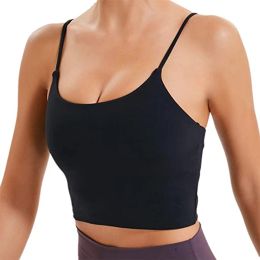 Ensembles / Costumes Soutien-gorge de sport doux Top Tie Dyed Gym Fiess Soutien-gorge pour femmes Débardeurs de yoga Entraînement Course Sports Noir Crop Tops avec coussinets amovibles