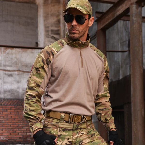 Ensembles / combinaisons votagoo combat chemise tactical vêtements tactics wearresistence aéring tir des costumes ghillie pour la formation militaire de wargame