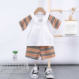Sets Summer Children Stripe Cloths M To Years Sports for Girl Boy T -Shirts and Shorts Piece Set Kids Baby Toddler Clothing