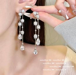 Ensembles d'été Dewdrop bijou boucles d'oreilles concepteur 18K fleur Zircon coupe boucle d'oreille Bracelet ensemble pour les femmes