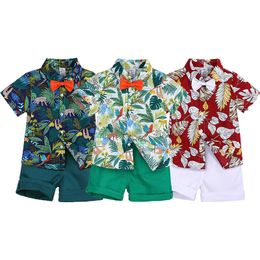 Ensembles de vacances d'été bébé garçon vêtements ensemble gentleman plage à manches courtes t-shirt shorts enfants vêtements formels pour enfants costume de fête