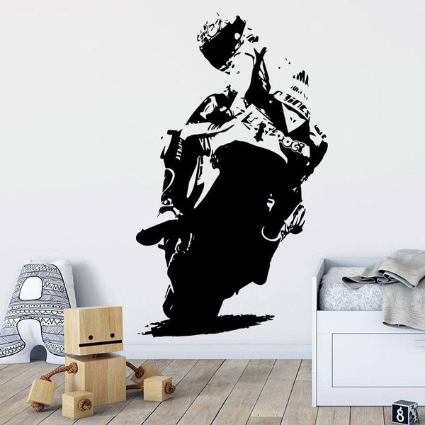 Ensembles Superbike moto course moto autocollant mural Ross Scooter autocycle Sport sticker mural chambre d'enfants chambre vinyle décor