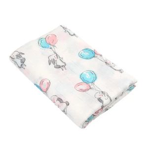 Sets Tadomuslin 100% bamboe vezel mousseline babydeken konijnballonnen swaddle wrap pasgeboren dekens 120x120 cm badhanddoek beddengoed