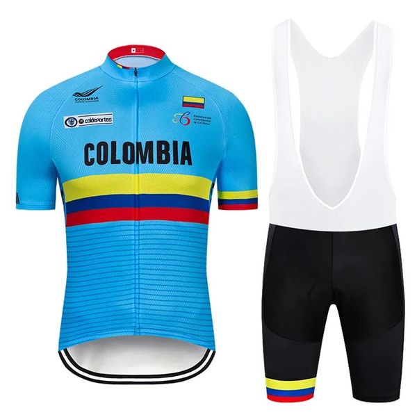 Sets Equipo 2020 NUEVO COLOMBIA CYCLING Jersey 20d Bike Shorts Set ROPA Ciclismo para hombre Summer Summer Dry Pro Bicycling Maillot Pants