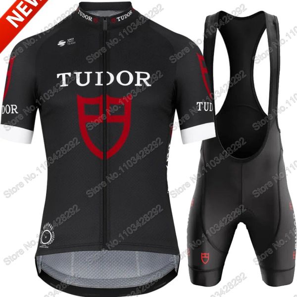 Sets Tudor Pro Cycling Team 2024 Jersey Set Souet Summer Summer Swiss Clothing Mens Road Bike Shirts Suit Bicycle Bib Shorts Mtb ROPA