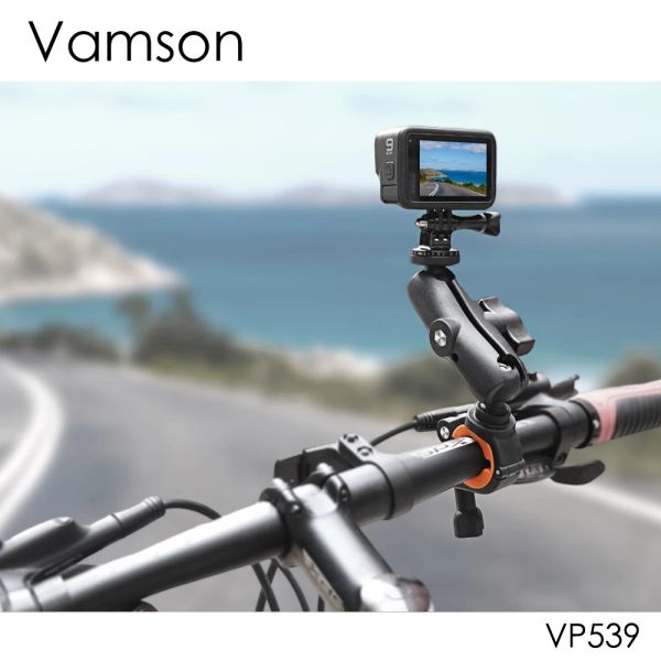 Ensembles Vamson Support de guidon de vélo de moto pour Gopro Hero 11 10 9 Insta360 One X2 Caméra de sport Support de pince réglable Accessoires
