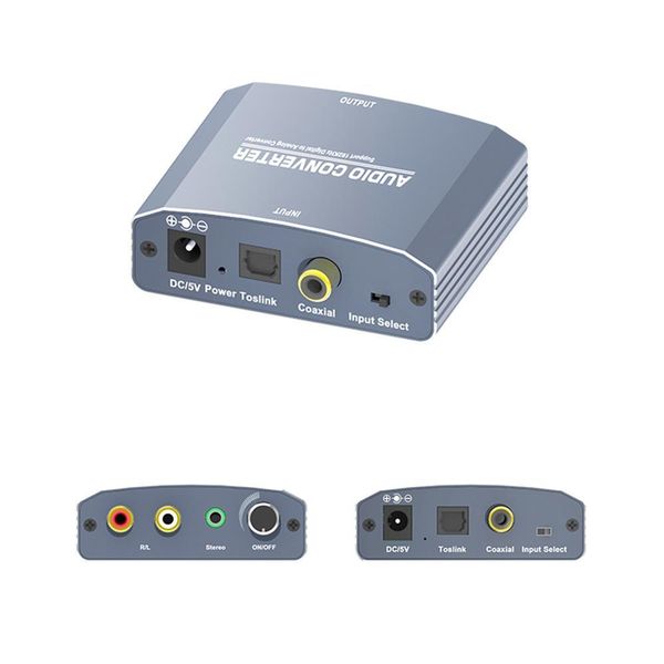 Establece Vaorlo Digital a Analog Converter óptico Coaxial Toslink Connect RCA 3.5 mm Jack STEREO SALIDA DAC Adaptador