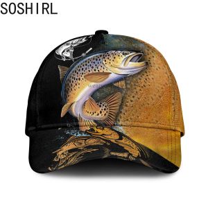 Ensembles Doré Pêche Cerf Chasse Casquette de Baseball 3D Imprimé Snapback Chapeau Hommes Femmes Adulte Hip Hop Chapeaux En Plein Air Casual Pare-Soleil