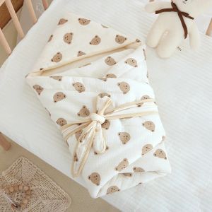 Sets Winter Dikke Baby Swaddle Deken Wrap Katoen Gaas Gaze Zachte Warm quilt Pasgeboren Bedding Infant Dekstor voor baby's accessoires