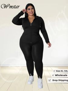 Définit WMSTAR Plus taille Two Piece Tenues Femmes Sweats SweetSuit Leggings Pantal