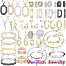 Ensembles XFU Dextrera 2023 Ensemble de bijoux fins Charme en cristal Collier pour femmes Boucles d'oreilles Bague Bracelet Haute qualité Cadeau Bande Logo
