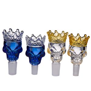 Accesorios para fumar de gran tamaño estilo calavera, accesorios para fumar con corona, cuenco de cristal, tobogán de cristal, accesorio para humo para Bong 340