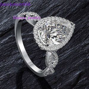 Settinghandmade 4Ct Moisanite Diamond Ring 100% Original Sterling Engagement Bands de mariage Anneaux pour femmes bijoux de mariée