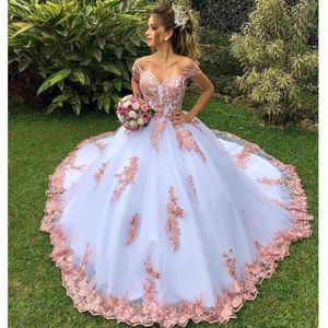 Setwell Off Shoulder Ball Gown Quinceanera Dresses Lace Appliques Sweet 16 Prom Dress Birthday Party Gowns