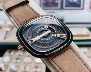 Seven Friday Mens Luxury horloges topkwaliteit kwartsbeweging echte lederen band klassieke designer Watch Gift for Lover Fashion Wris1730537