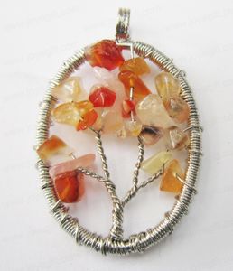 Sept gemme arbre pendentif ovale hommes et femmes tempérament signifiant collier 2019 nouveau