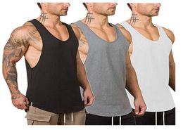 Sept chemises sans manches Joe Cotton Men Men Fitness Shirt Mens Singlet Bodybuilding Workout Gym Vest Fitness Men5122006