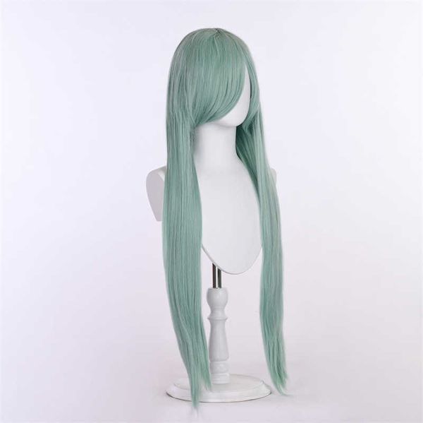 Perruque de cosplay vert clair Elizabeth Seven Major Sins pour femmes, perruque de cosplay anime, ensemble de cheveux longs et lisses